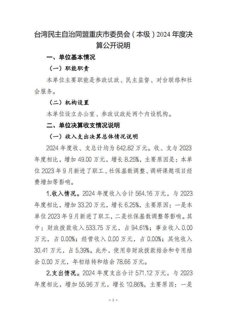 台湾民主自治同盟重庆市委员会（本级）_2024年决算公开说明及公开报表（单位）_01